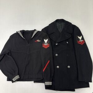 VTG US Navy Uniform Dress Blues Small Coat Jumper Set Wool Cold War Era Yeoman